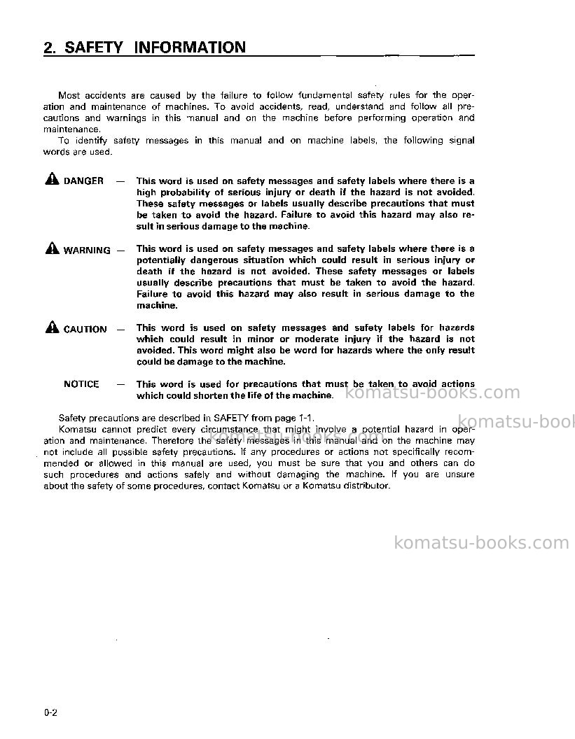 Komatsu d575a-2jpn Operation manual cover Page 3 Komatsu d575a-2jpn Operation manual cover Page 3