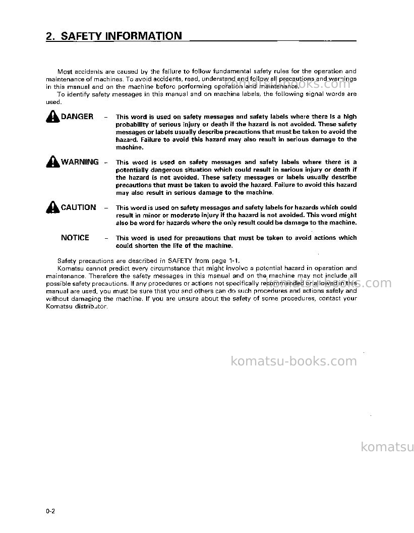 Komatsu d275a-2jpn Operation manual cover Page 3 Komatsu d275a-2jpn Operation manual cover Page 3