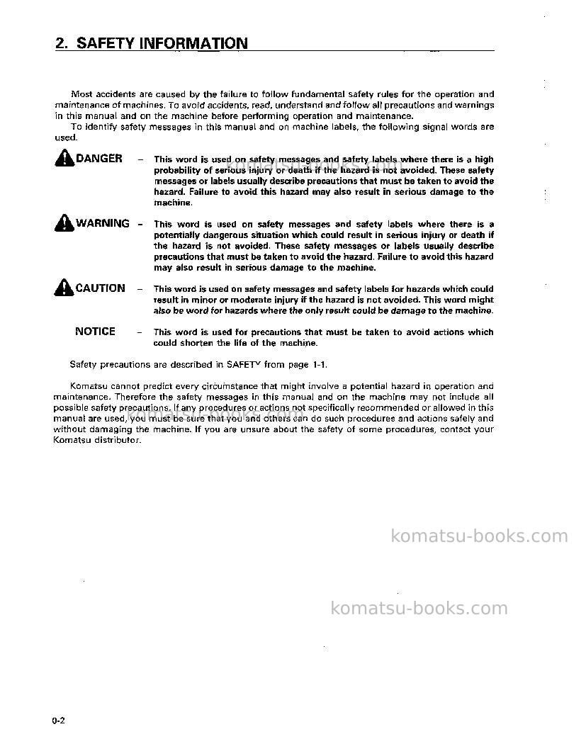 Komatsu hd325-6jpn Operation manual cover Page 3