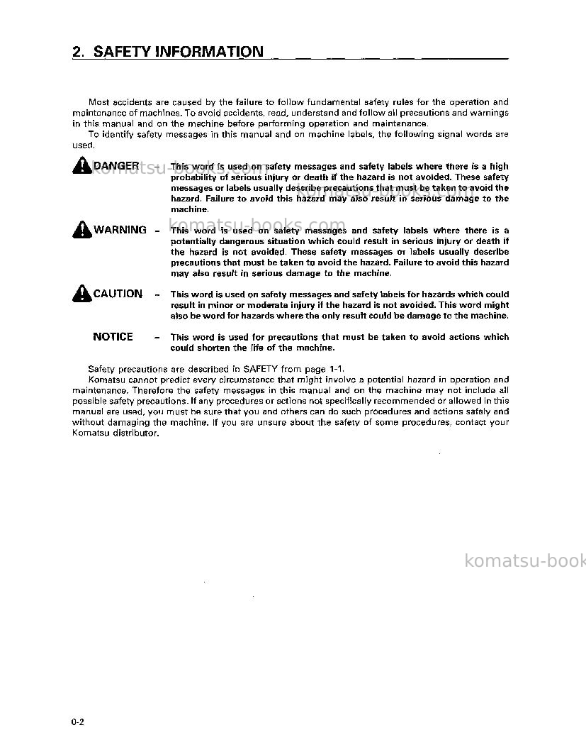 Komatsu d20p-7jpn-emission eng. Operation manual cover Page 3 Komatsu d20p-7jpn-emission eng. Operation manual cover Page 3