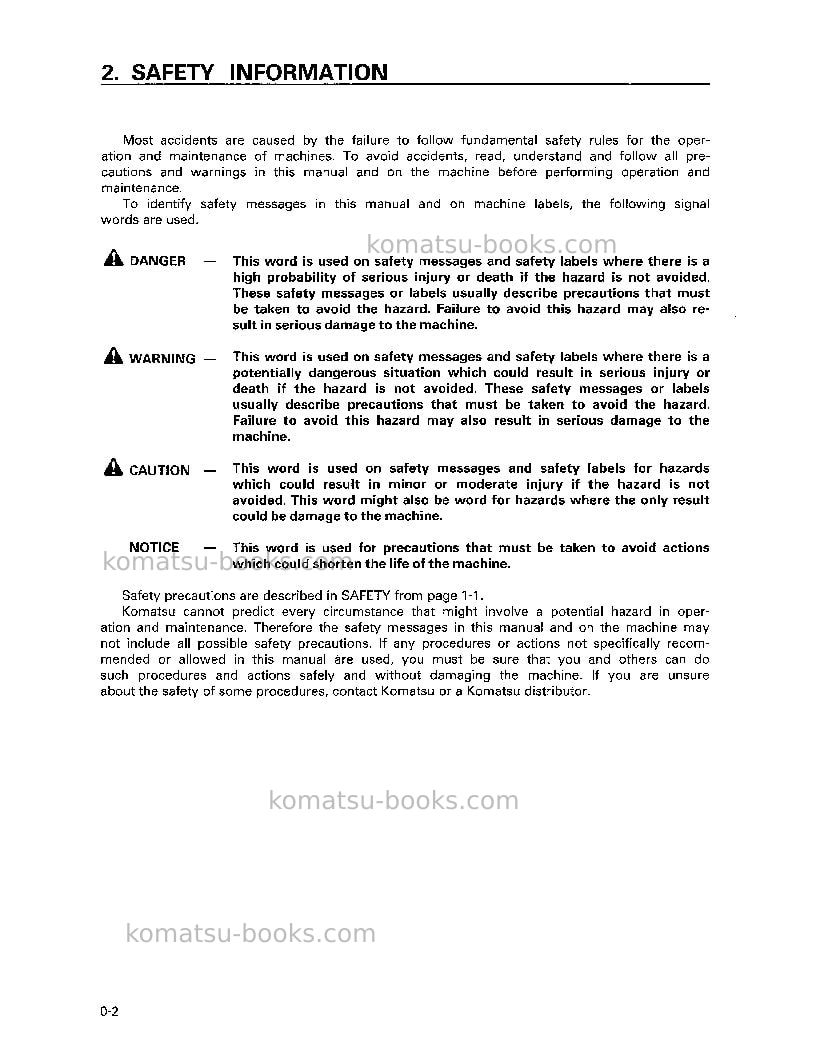Komatsu d65e-12jpn Operation manual cover Page 3 Komatsu d65e-12jpn Operation manual cover Page 3