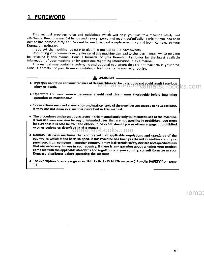 Komatsu pc200-6jpn Operation manual cover Page 3 Komatsu pc200-6jpn Operation manual cover Page 3