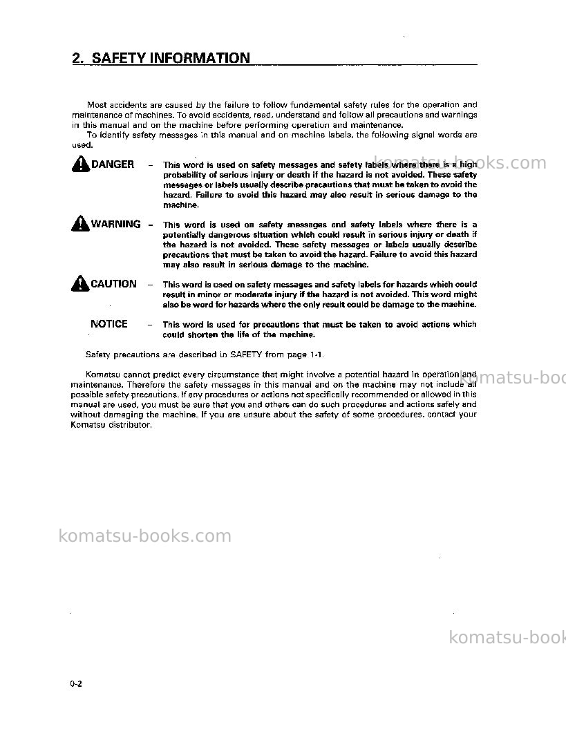 Komatsu wa380-3jpn Operation manual cover Page 3