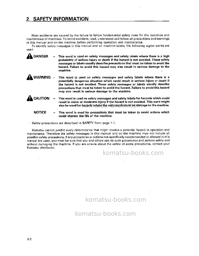 Komatsu wa320-3jpn Operation manual cover Page 3