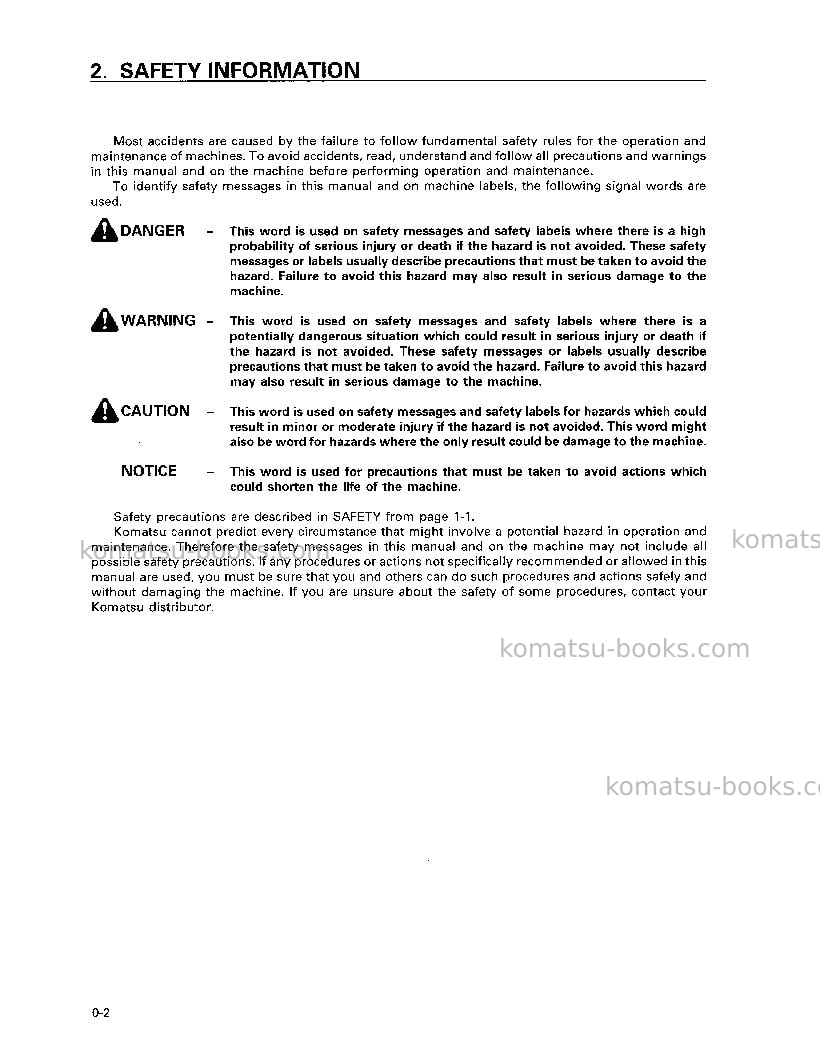 Komatsu d65ex-12jpn Operation manual cover Page 3 Komatsu d65ex-12jpn Operation manual cover Page 3