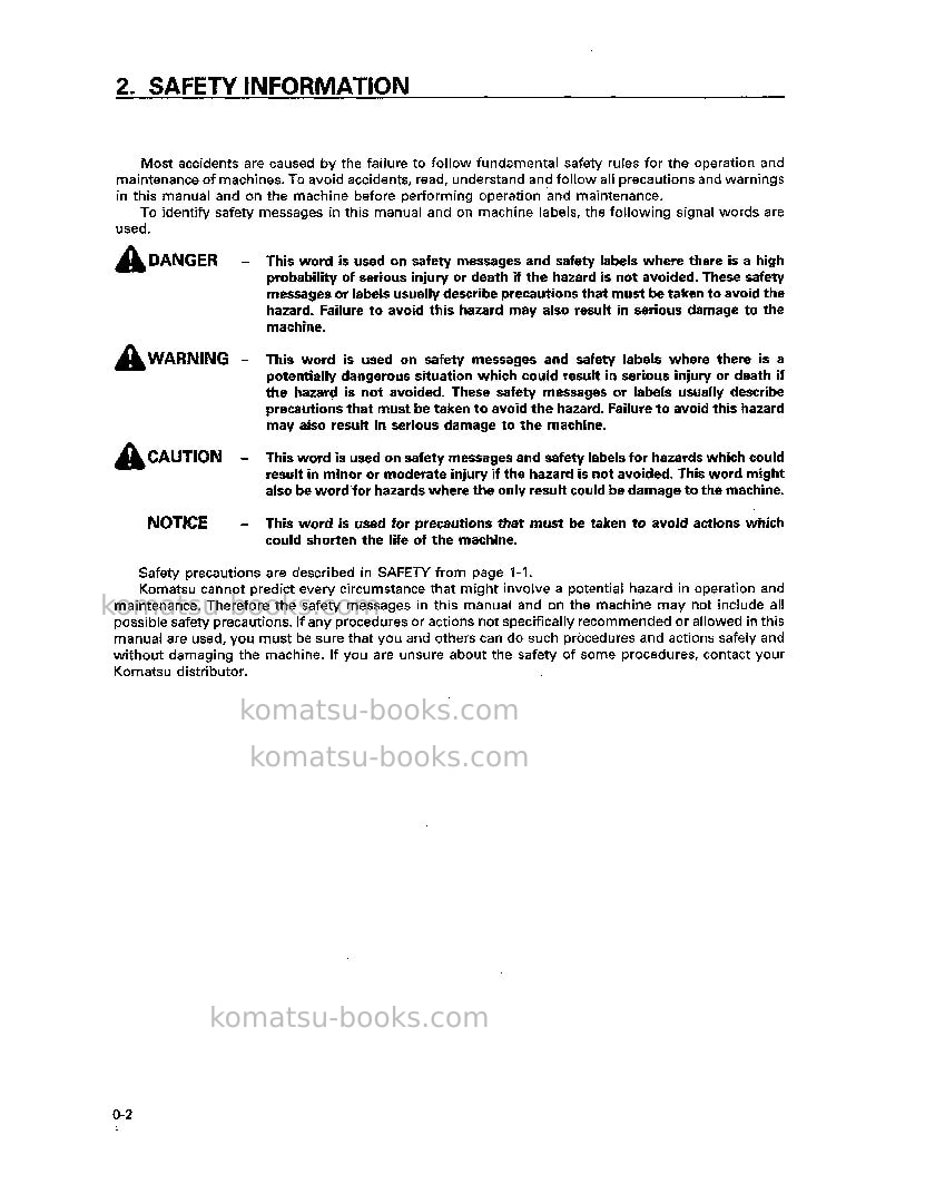 Komatsu d575a-2jpn-super dozer Operation manual cover Page 3 Komatsu d575a-2jpn-super dozer Operation manual cover Page 3