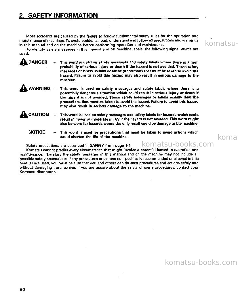 Komatsu d41e-6bra Operation manual cover Page 3 Komatsu d41e-6bra Operation manual cover Page 3
