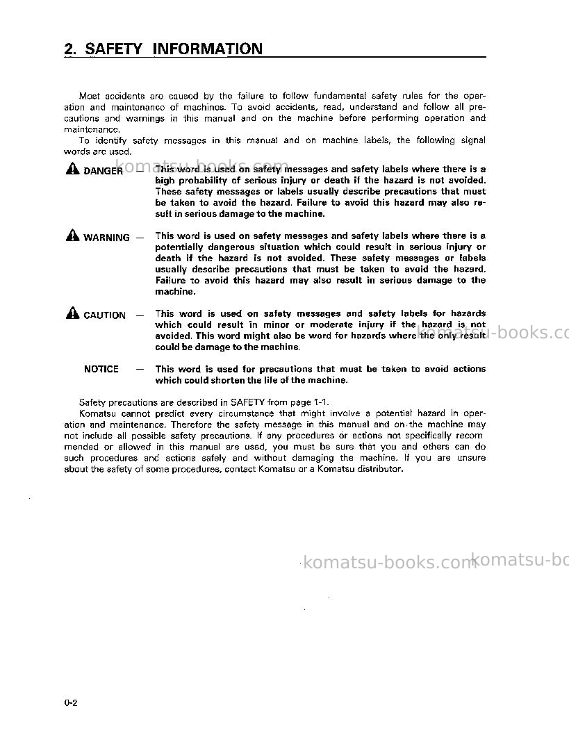 Komatsu d31e-20jpn-trimming dozer Operation manual cover Page 3