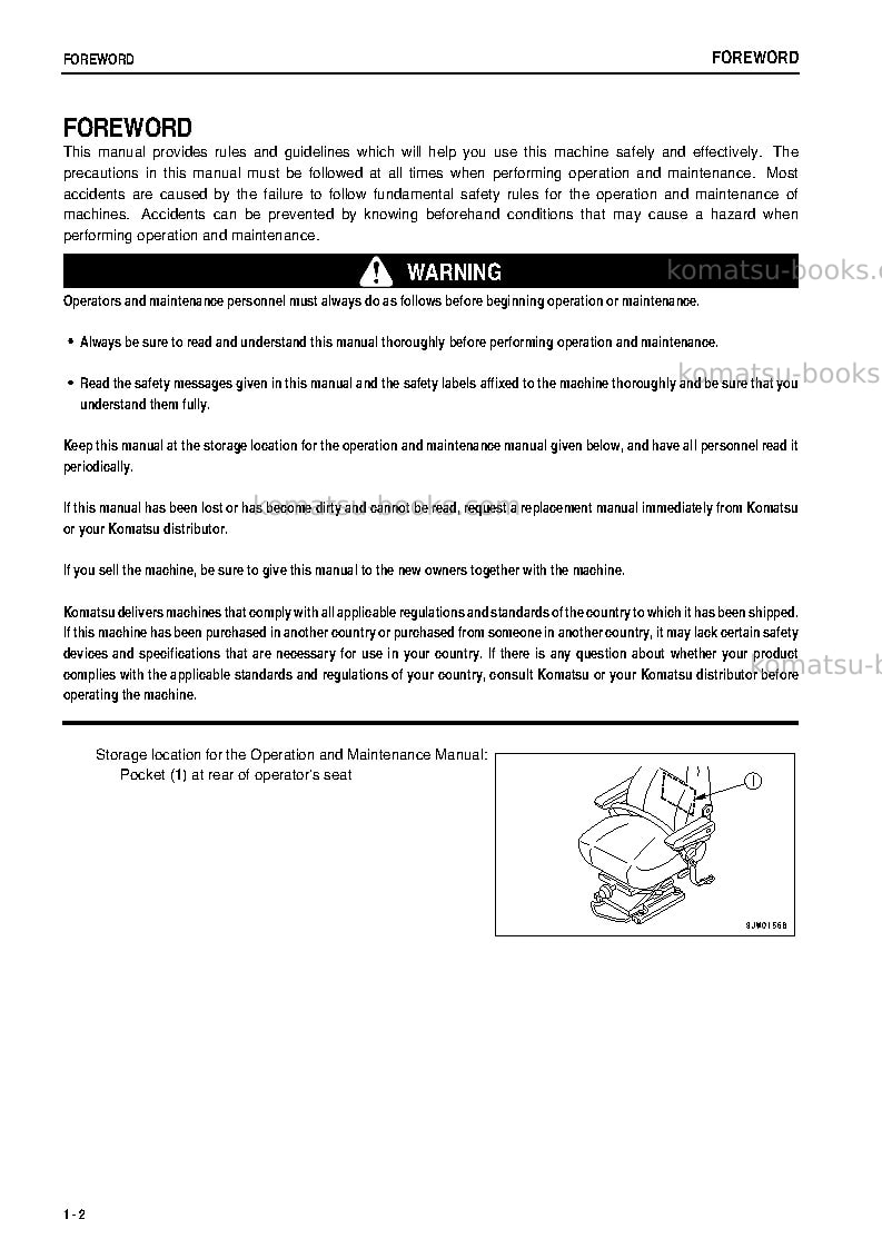 Komatsu wa500-3jpn Operation manual cover Page 3 Komatsu wa500-3jpn Operation manual cover Page 3