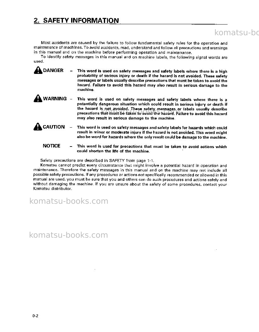 Komatsu d31e-20jpn-trimming dozer Operation manual cover Page 3