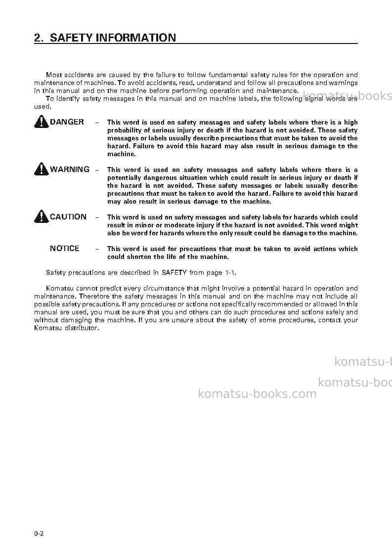 Komatsu wa700-3jpn Operation manual cover Page 3 Komatsu wa700-3jpn Operation manual cover Page 3