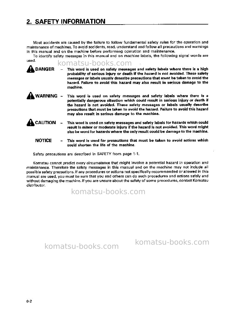 Komatsu br350jg-1jpn Operation manual cover Page 3 Komatsu br350jg-1jpn Operation manual cover Page 3