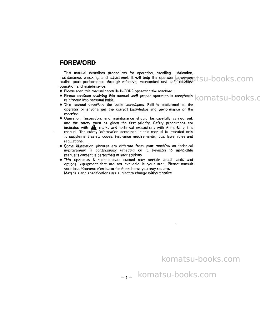 Komatsu pc220lc-5jpn Operation manual cover Page 3 Komatsu pc220lc-5jpn Operation manual cover Page 3