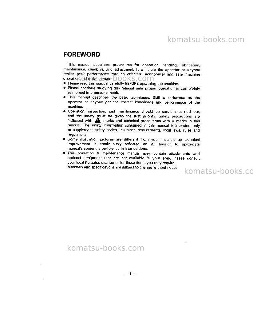 Komatsu pc400lc-5jpn Operation manual cover Page 3 Komatsu pc400lc-5jpn Operation manual cover Page 3