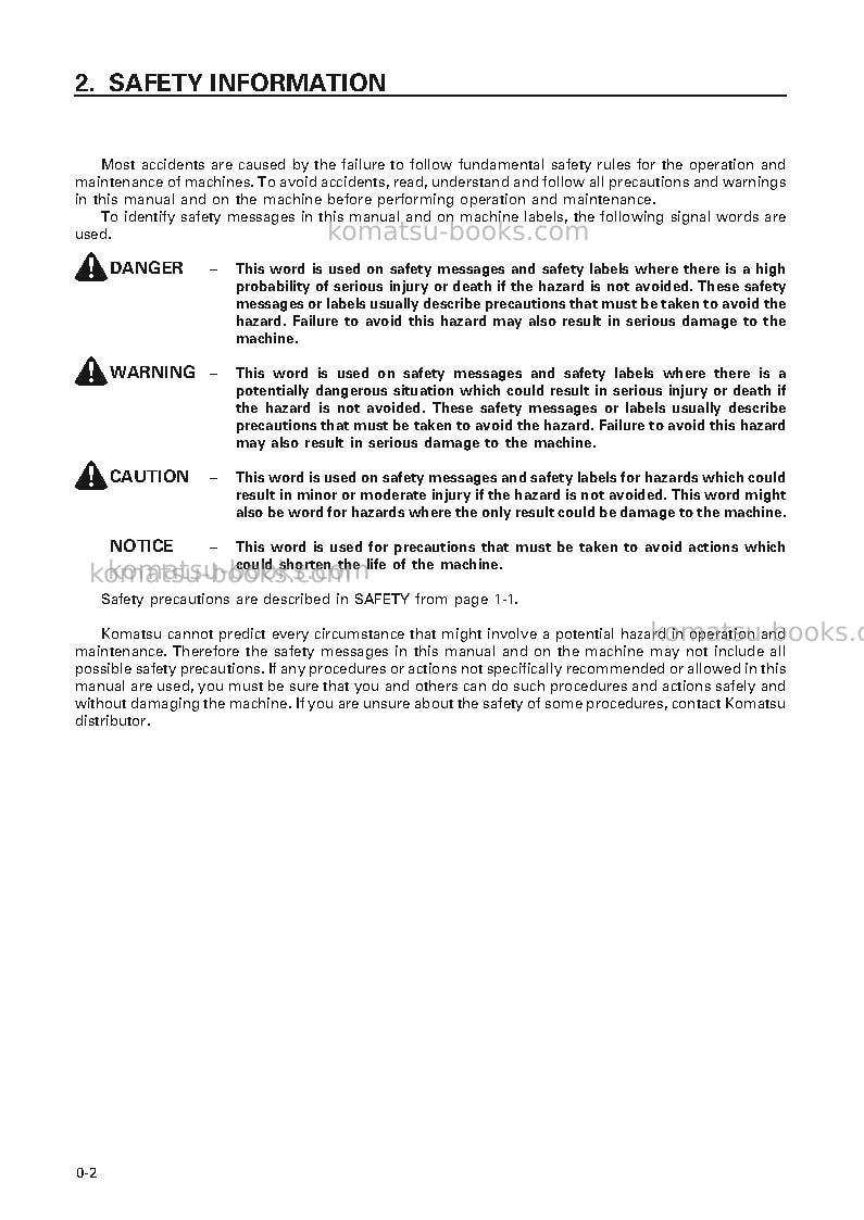 Komatsu gd825a-2jpn Operation manual cover Page 3 Komatsu gd825a-2jpn Operation manual cover Page 3