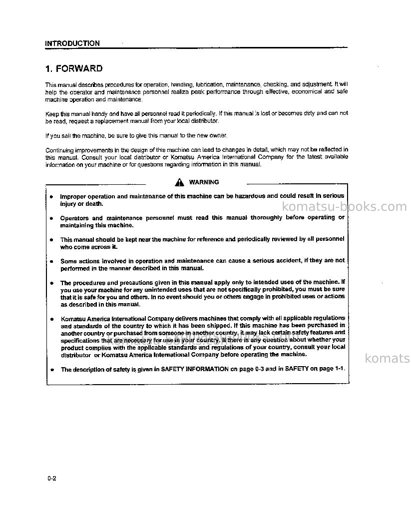 Komatsu wa250l-3jpn Operation manual cover Page 3 Komatsu wa250l-3jpn Operation manual cover Page 3