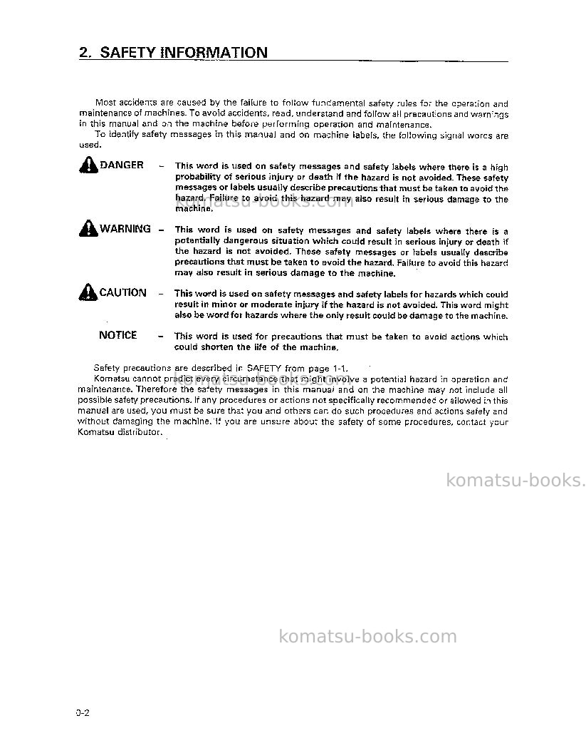Komatsu d575a-2jpn Operation manual cover Page 3
