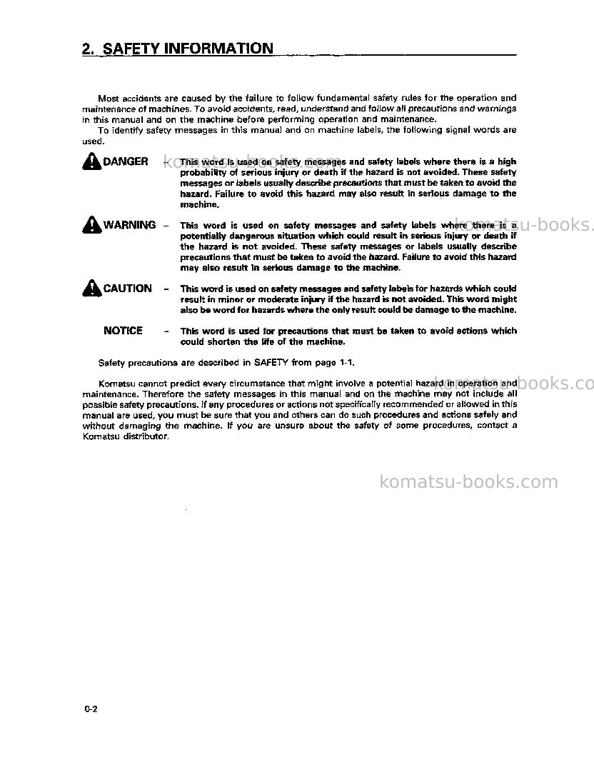 Komatsu pc1800-6jpn Operation manual cover Page 3 Komatsu pc1800-6jpn Operation manual cover Page 3