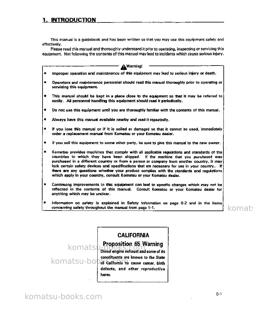 Komatsu pc128uu-1jpn Operation manual cover Page 3 Komatsu pc128uu-1jpn Operation manual cover Page 3