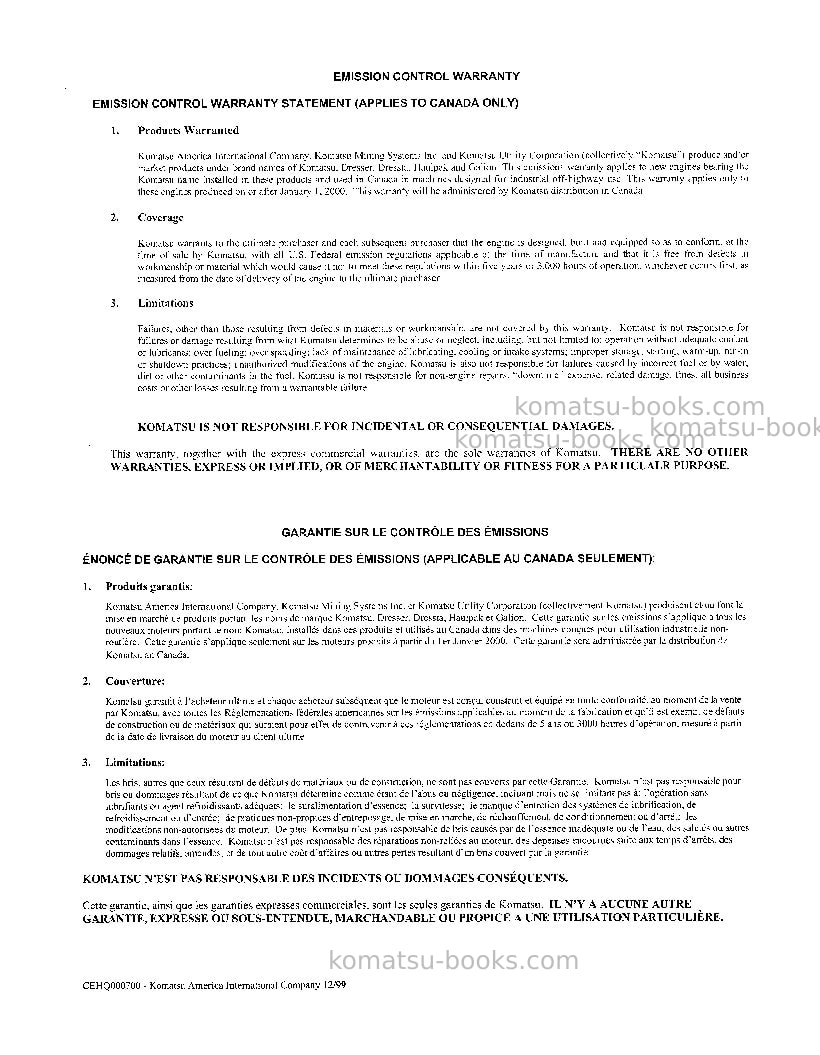 Komatsu pc200lc-6tha-a Operation manual cover Page 3