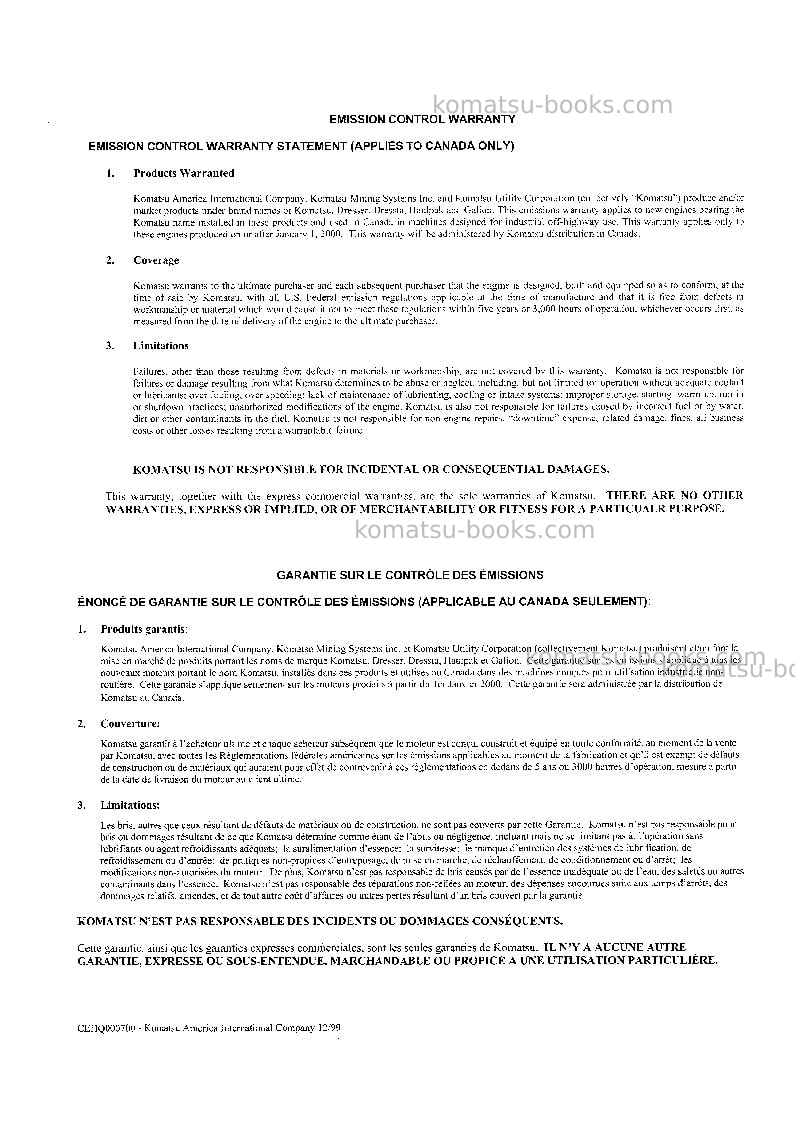 Komatsu wa300l-3jpn Operation manual cover Page 3 Komatsu wa300l-3jpn Operation manual cover Page 3