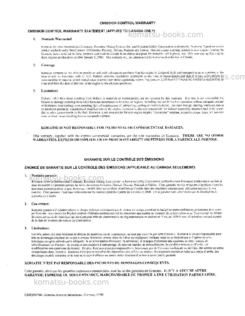 Komatsu pc60-7jpn Operation manual cover Page 3