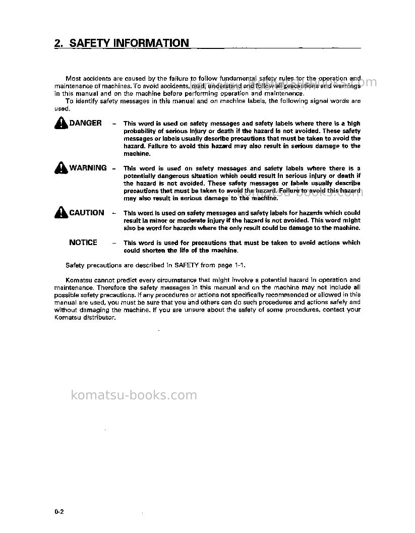 Komatsu wa30-5jpn Operation manual cover Page 3 Komatsu wa30-5jpn Operation manual cover Page 3