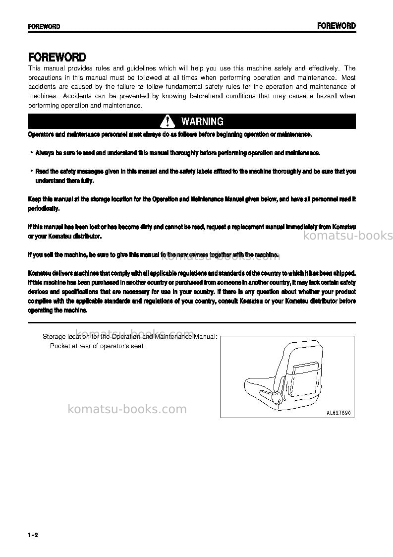 Komatsu gd675-3jpn-for n. america Operation manual cover Page 3