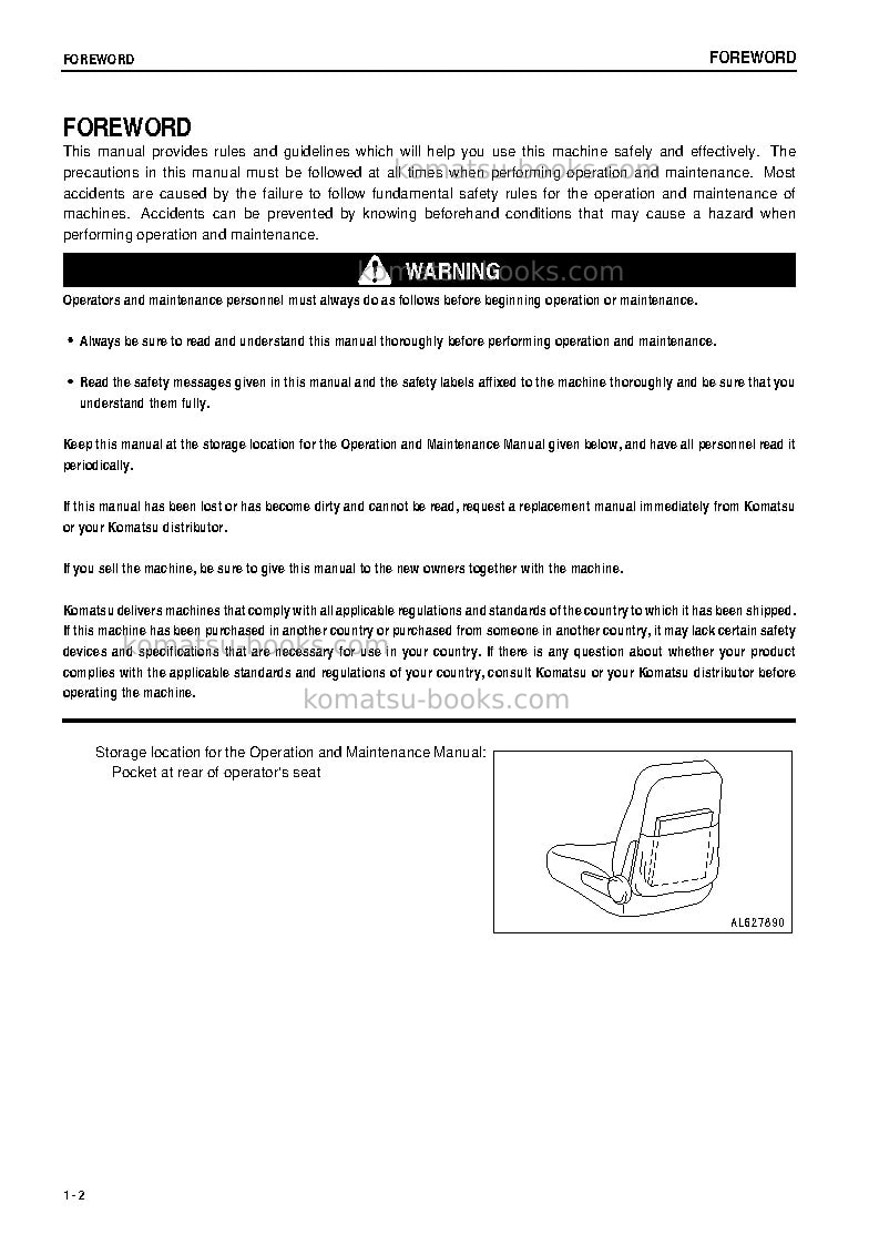 Komatsu gd675-3jpn-for n. america Operation manual cover Page 3 Komatsu gd675-3jpn-for n. america Operation manual cover Page 3