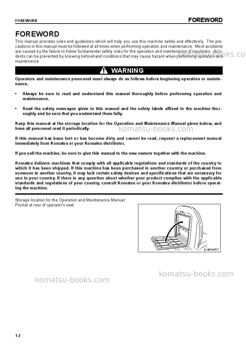 Komatsu pc58uu-3jpn Operation manual cover Page 3 Komatsu pc58uu-3jpn Operation manual cover Page 3