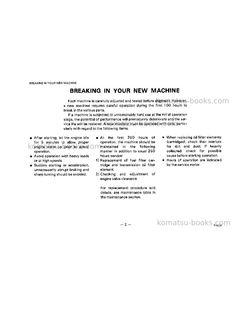 Komatsu wa400-1jpn Operation manual cover Page 3