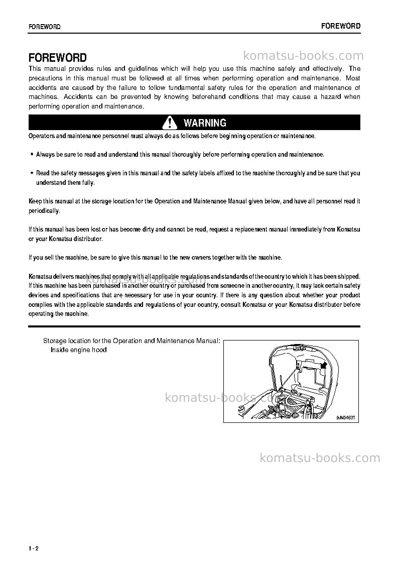 Komatsu pc09-1jpn Operation manual cover Page 3
