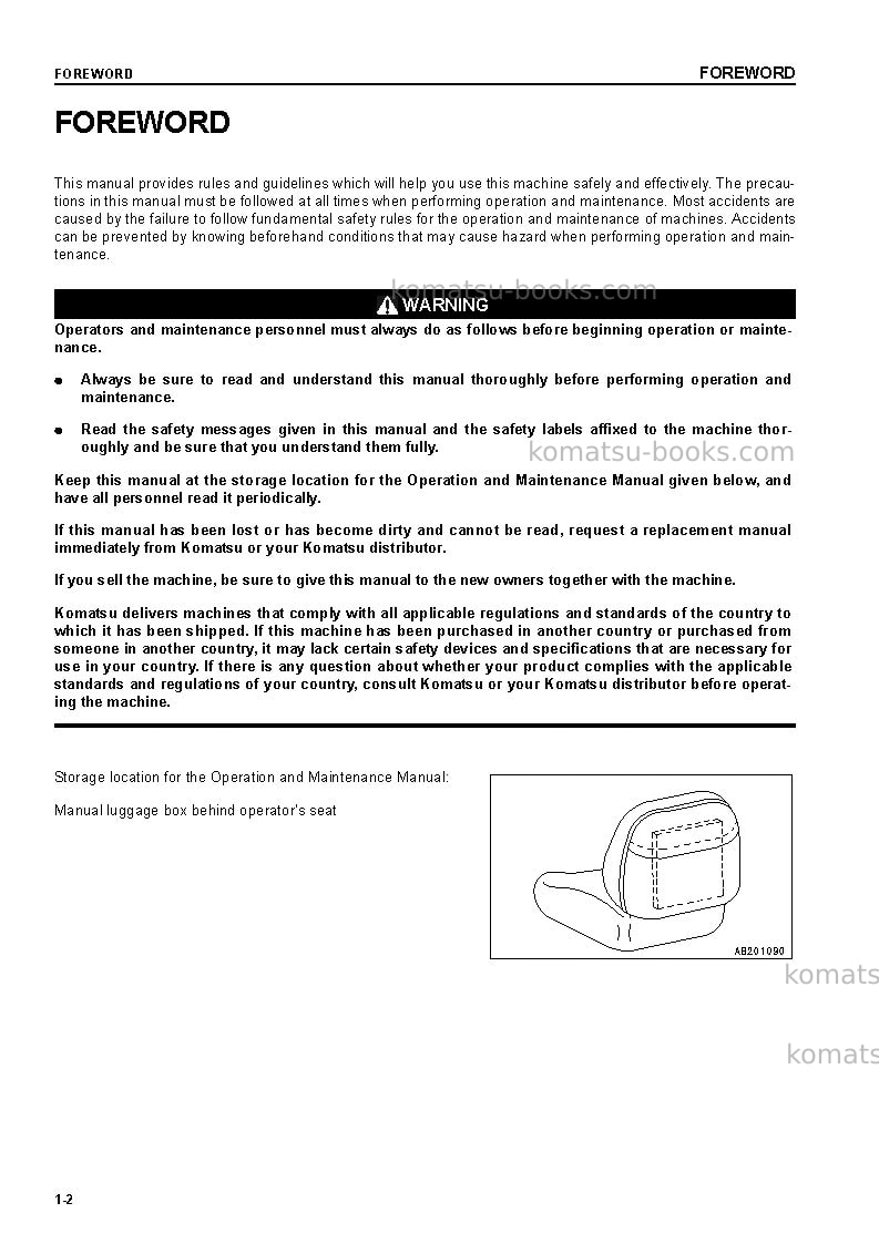Komatsu pc78us-5jpn Operation manual cover Page 3