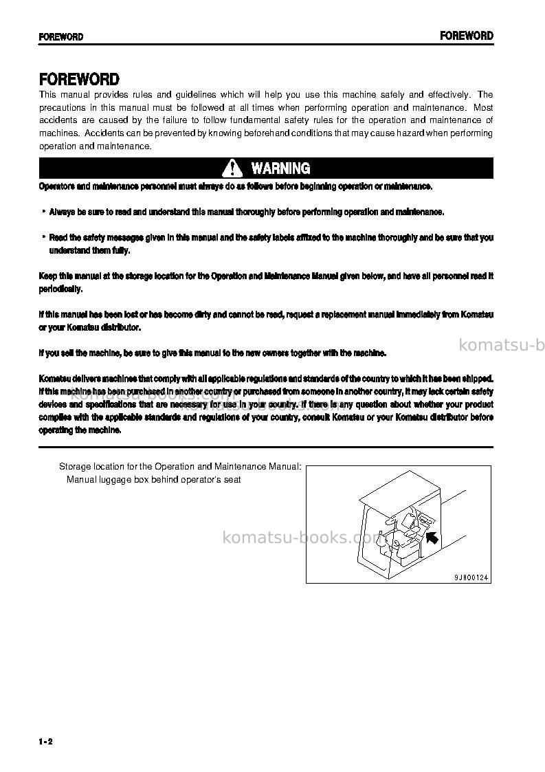 Komatsu pc600-6jpn Operation manual cover Page 3 Komatsu pc600-6jpn Operation manual cover Page 3