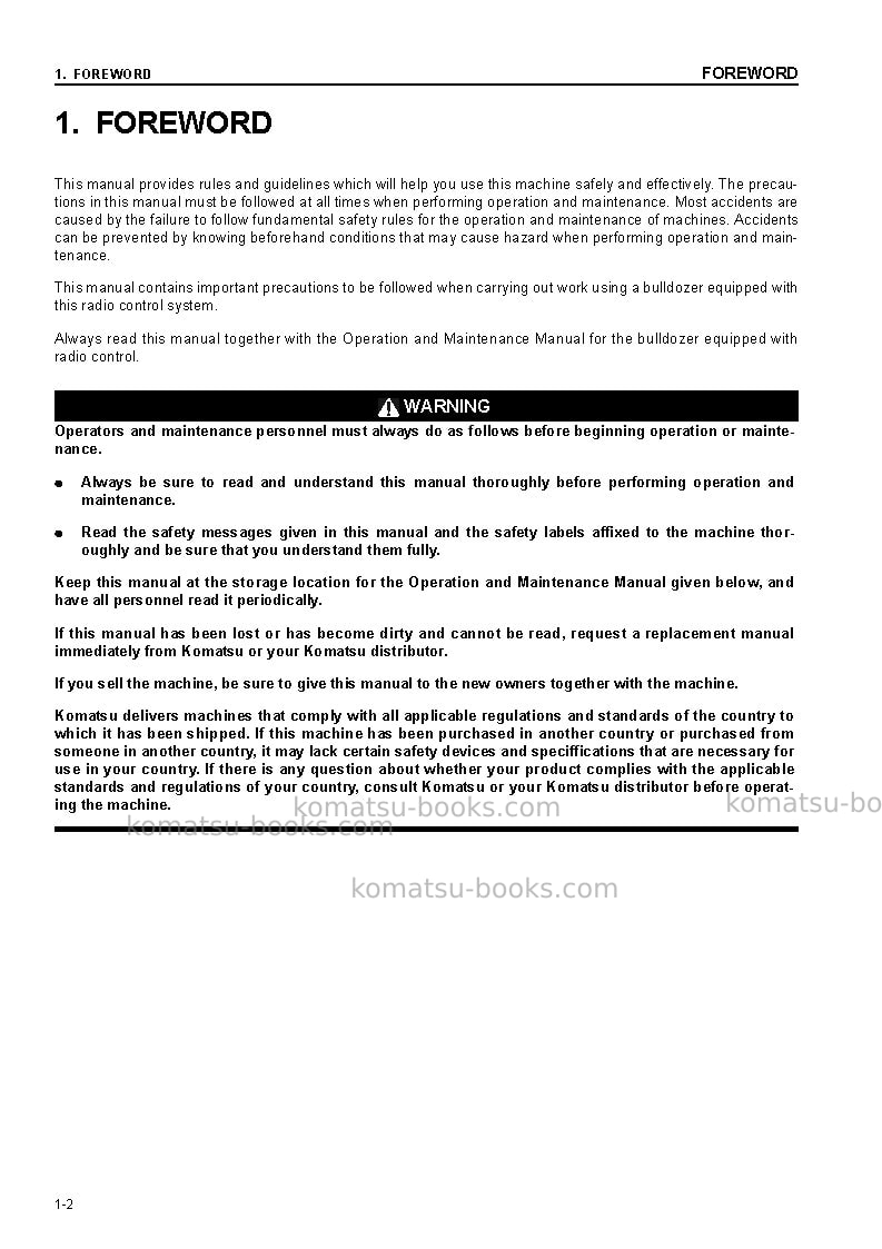 Komatsu d375a-5jpn-radio control Operation manual cover Page 3 Komatsu d375a-5jpn-radio control Operation manual cover Page 3