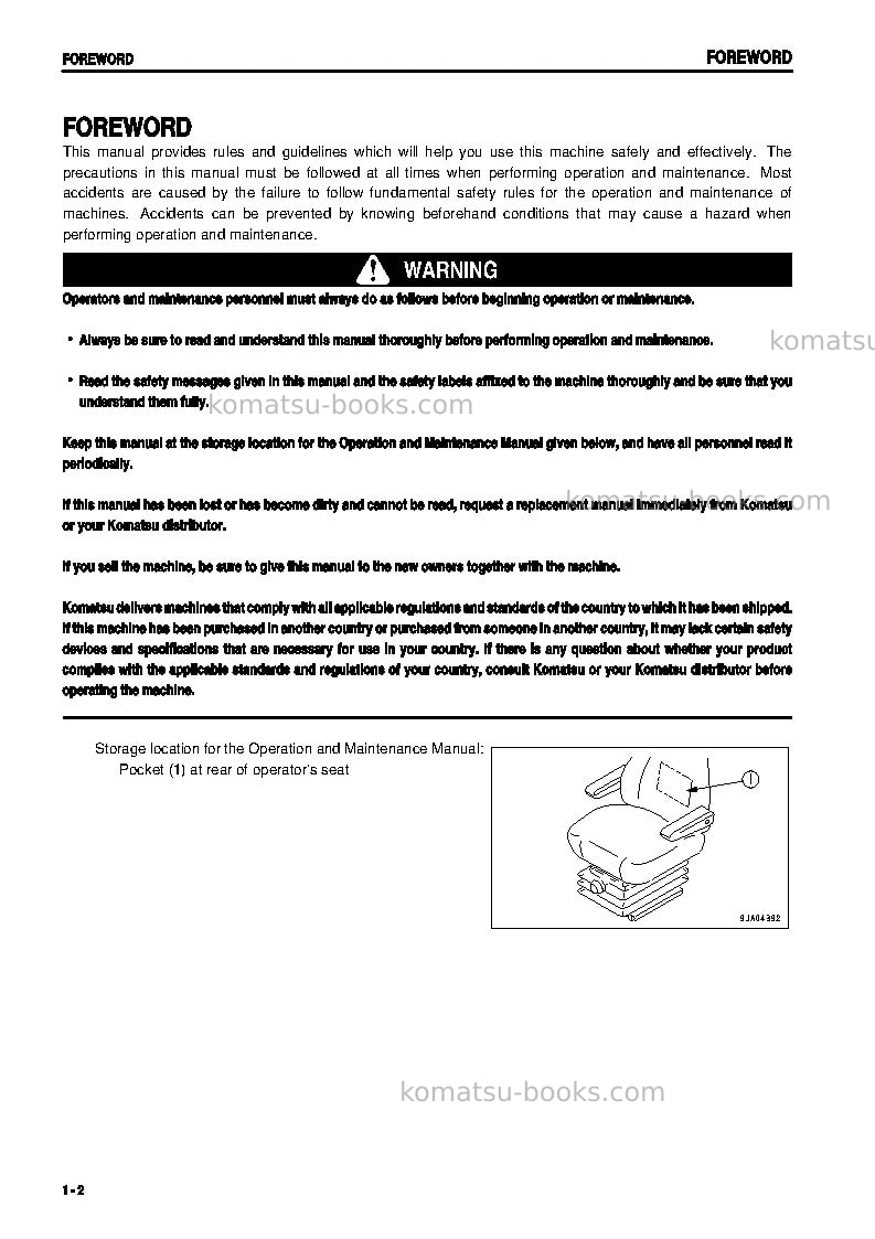 Komatsu wa250-5jpn Operation manual cover Page 3