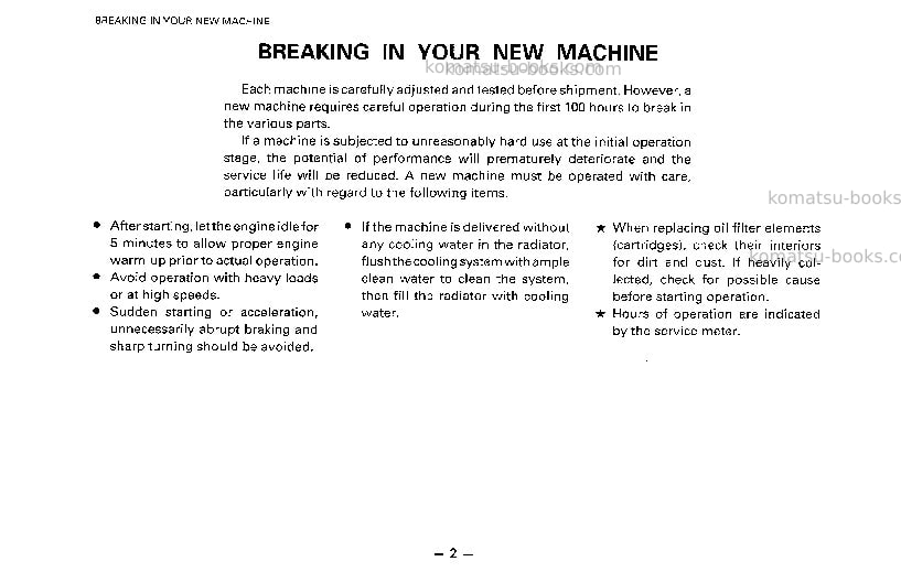 Komatsu hd785-3jpn Operation manual cover Page 3