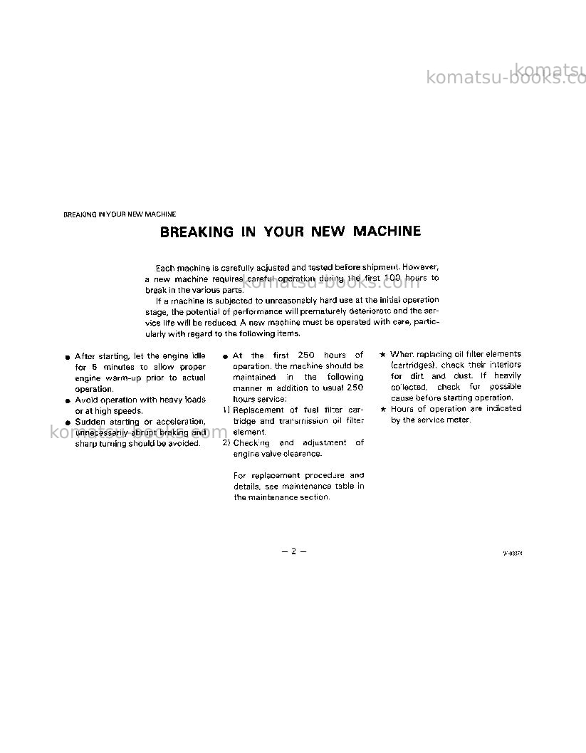 Komatsu wa500-1usa-l Operation manual cover Page 3 Komatsu wa500-1usa-l Operation manual cover Page 3