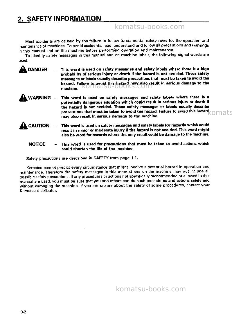 Komatsu wd900-3jpn Operation manual cover Page 3