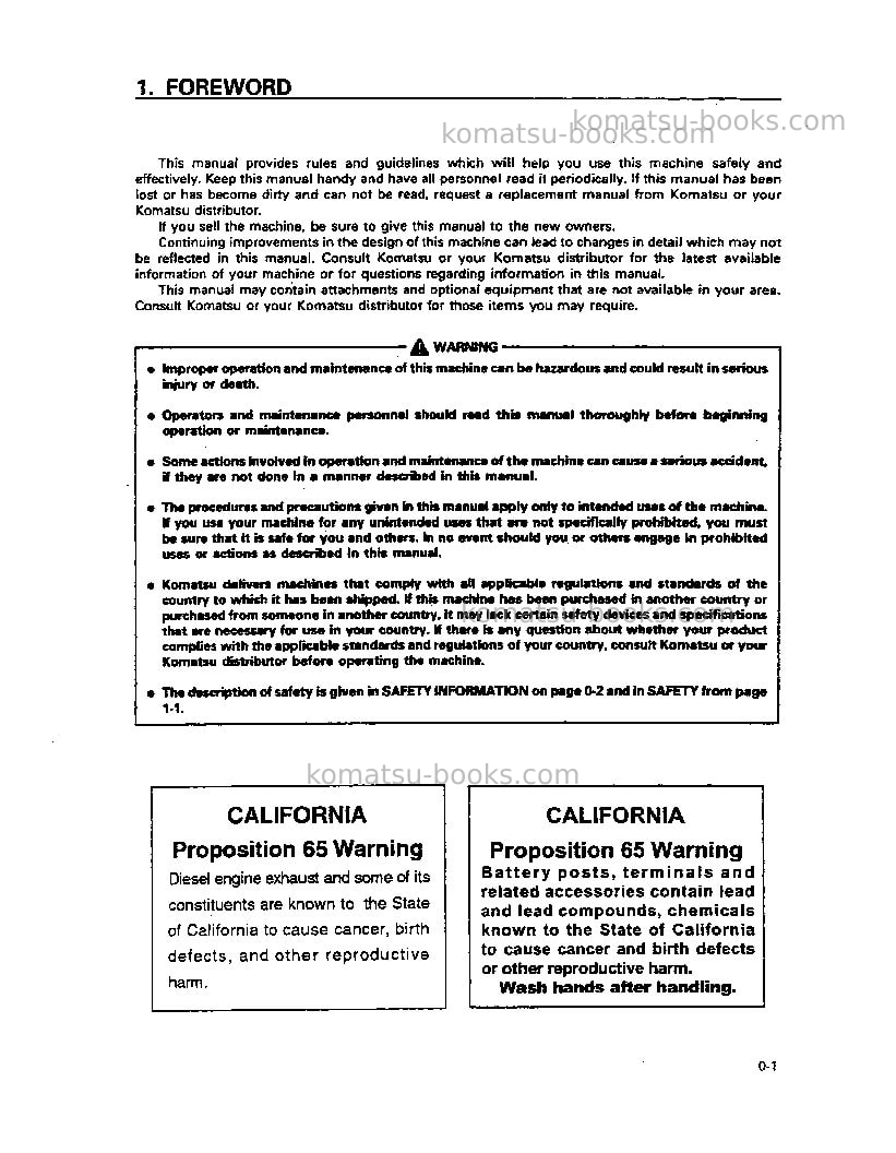 Komatsu hd325-6jpn-tm cntrl system Operation manual cover Page 3 Komatsu hd325-6jpn-tm cntrl system Operation manual cover Page 3