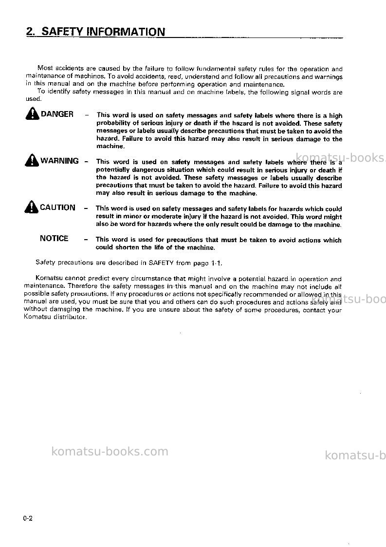 Komatsu hd325-6jpn Operation manual cover Page 3