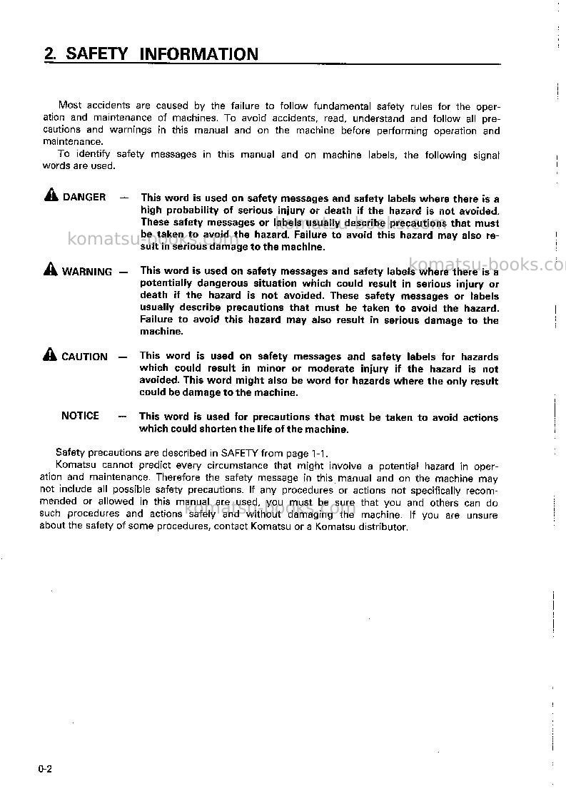 Komatsu d21a-7jpn Operation manual cover Page 3
