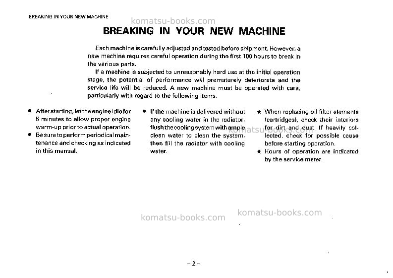 Komatsu eg150bs-5jpn Operation manual cover Page 3 Komatsu eg150bs-5jpn Operation manual cover Page 3