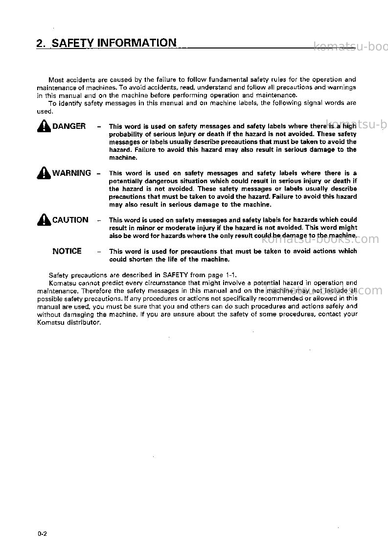 Komatsu d70le-12jpn Operation manual cover Page 3 Komatsu d70le-12jpn Operation manual cover Page 3