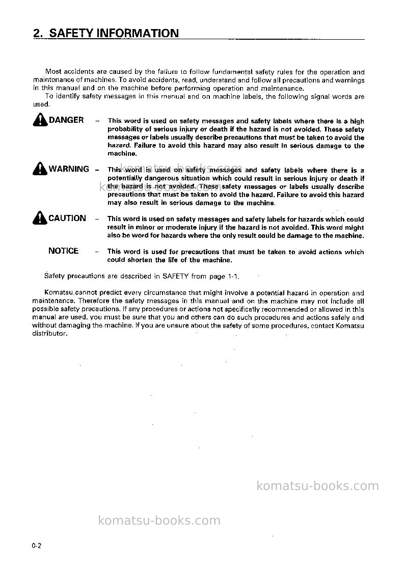 Komatsu pc210-6jpn Operation manual cover Page 3 Komatsu pc210-6jpn Operation manual cover Page 3