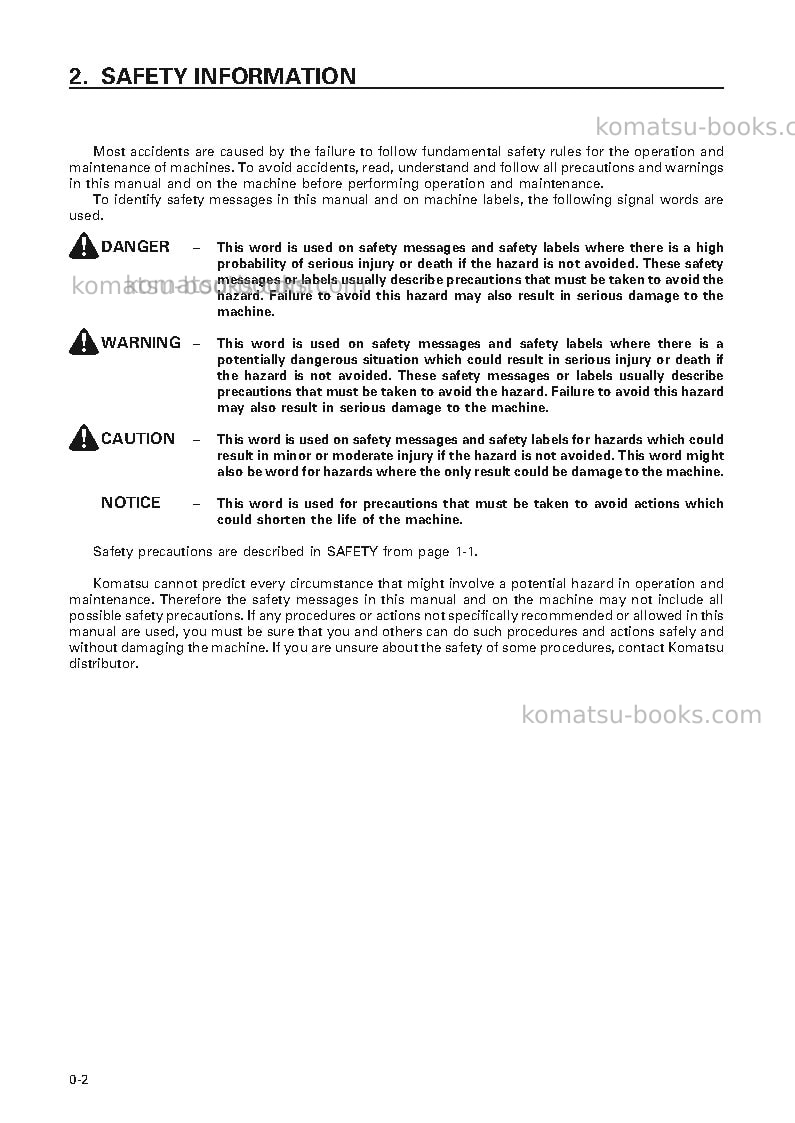 Komatsu pc210-6jpn Operation manual cover Page 3 Komatsu pc210-6jpn Operation manual cover Page 3