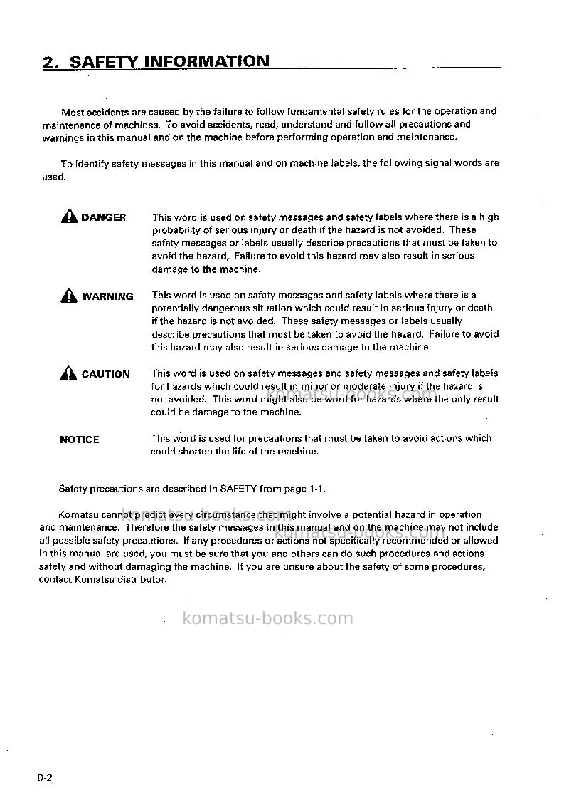 Komatsu br200-1jpn Operation manual cover Page 3 Komatsu br200-1jpn Operation manual cover Page 3