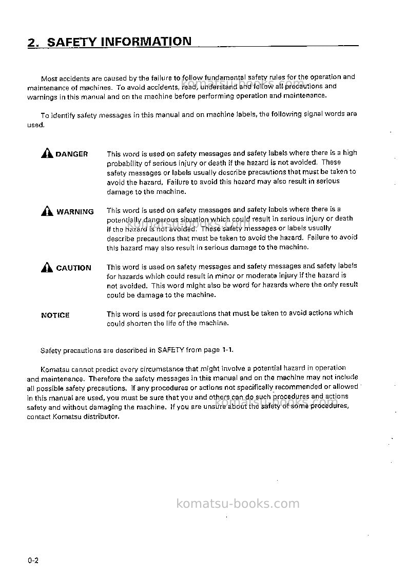 Komatsu br200s-1jpn Operation manual cover Page 3 Komatsu br200s-1jpn Operation manual cover Page 3