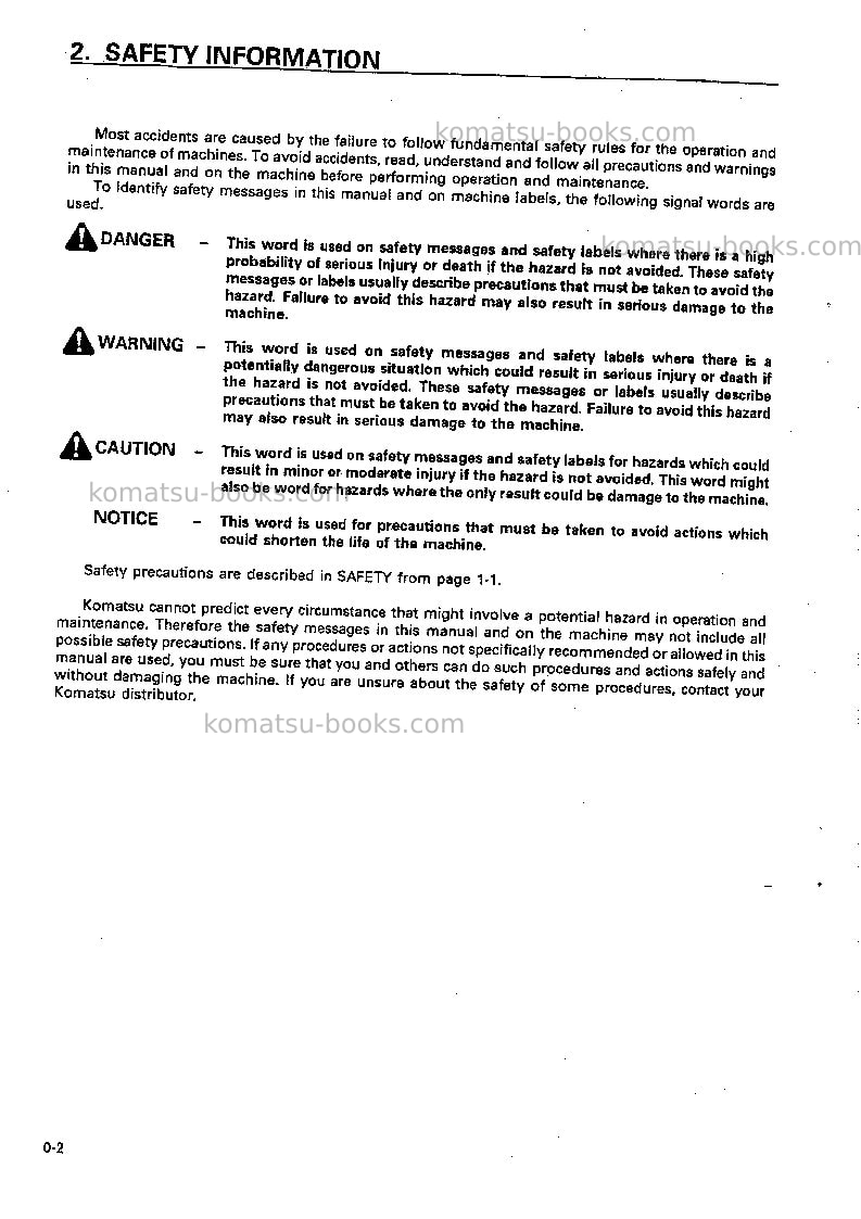 Komatsu wa450-3jpn Operation manual cover Page 3