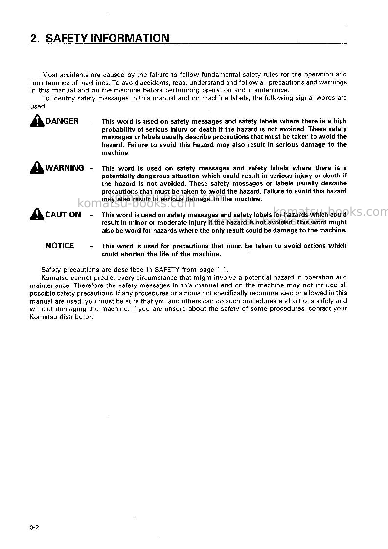 Komatsu sk820-5ita Operation manual cover Page 3 Komatsu sk820-5ita Operation manual cover Page 3